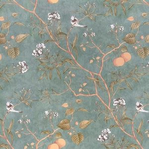 Green Floral Wallpaper Peel and Stick Bird Wallpaper